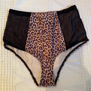 Cheetah High-Waisted Swim Bottoms